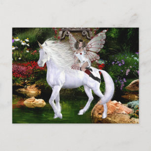 Carte postale Beauté blanche Unicorn