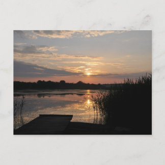 Carte Postale Beauté dans la nature, coucher de soleil au lac