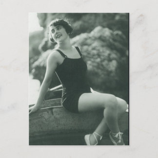 Carte Postale Beauté de bain !! Fille flapper mignonne des année