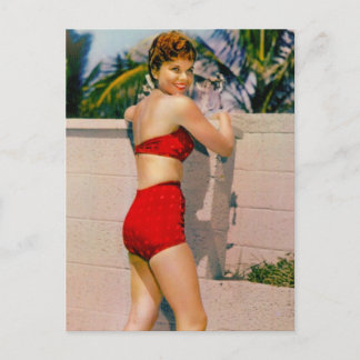 Carte Postale Beauté de bain !! Fille rétro pin up