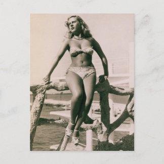 Carte Postale Beauté de la baignade ! ! fille en bikini vintage