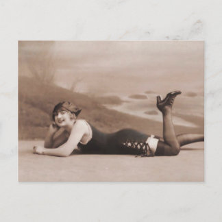 Carte Postale Beauté de la baignade ! ! Jolie fille des années 1