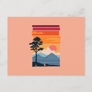 Carte Postale Beauté de la nature de montagne au coucher du sole
