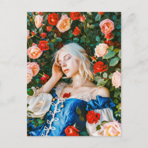Carte Postale Beauté dormante chez les Roses