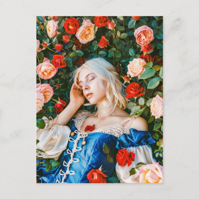 Carte Postale Beauté dormante chez les Roses (Devant)