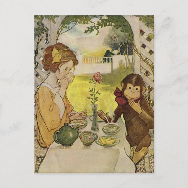 Carte Postale Beauté et bête par Jessie Willcox Smith (Devant)