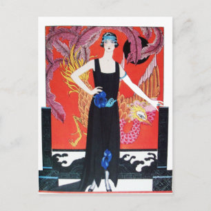 CARTE POSTALE BEAUTÉ ET PHOENIX, DESIGNER MODE COMPOSÉ ARTISTE