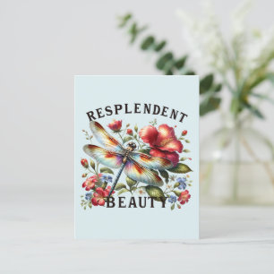Carte Postale Beauté resplendissante - libellule artistique