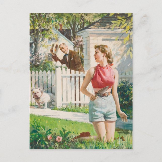 Carte Postale Beauté rétro 70 (Devant)