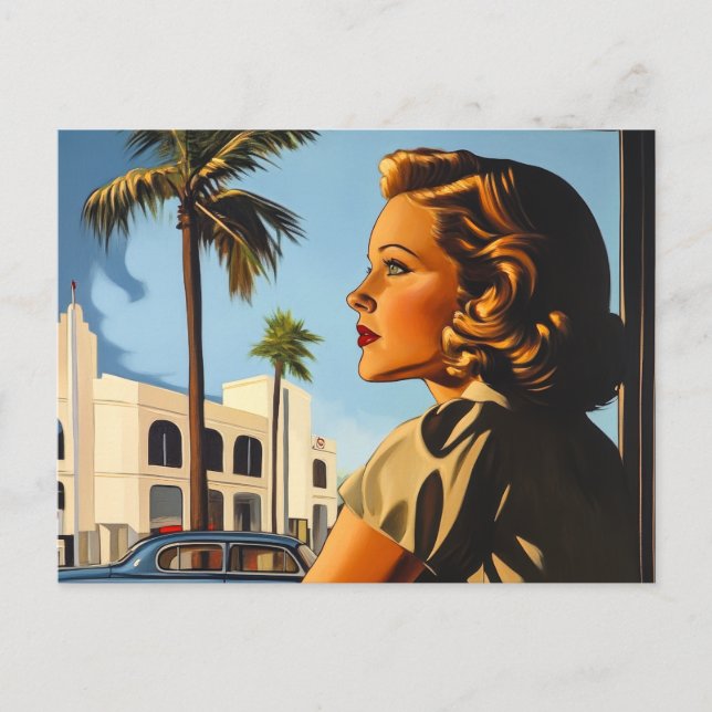 Carte Postale Beauté Rétro Los Angeles (Devant)