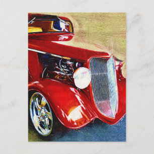 Carte Postale Beauté rouge - Voiture Collector classique