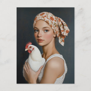Carte Postale Beauté rustique avec poulet