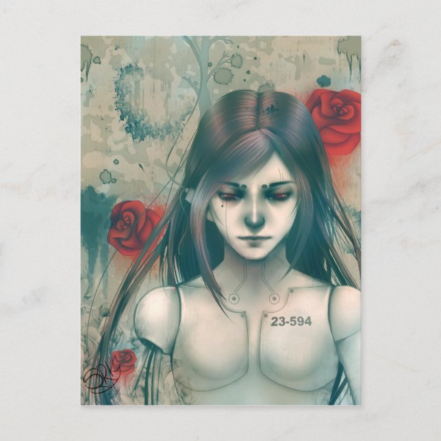 Carte Postale Beauté synthétique version bleue (Devant)