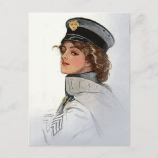 Carte Postale Beauté vintage en uniforme