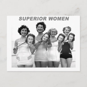 Carte Postale Beautés de bain masquées vintages rétro