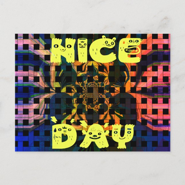 Carte Postale Beautiful have a Nice Day Text Print vecteur (Devant)