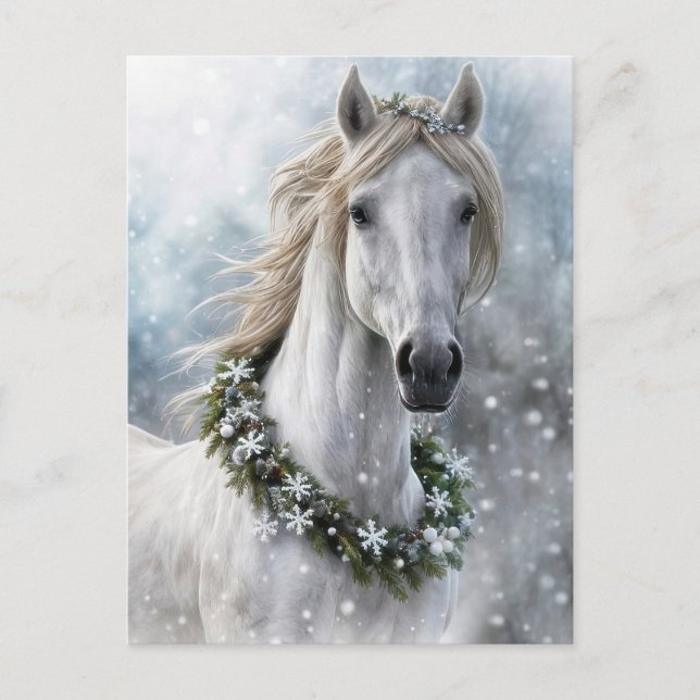 Carte Postale Beautiful Horse Christmas Holiday Seasons Greeting (Devant)