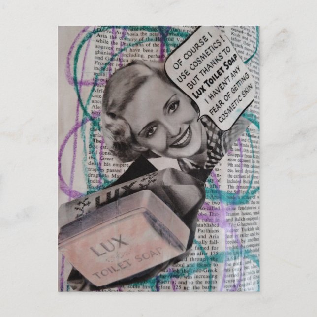 Carte Postale Beautiful Woman Toilet Soap Collage (Devant)