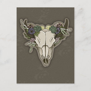 Carte Postale Beauty Boho Scull