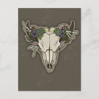 Carte Postale Beauty Boho Scull