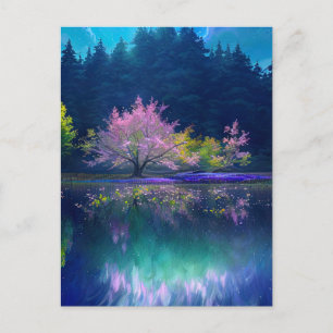 Carte Postale Beaux arbres au bord du lac Serene