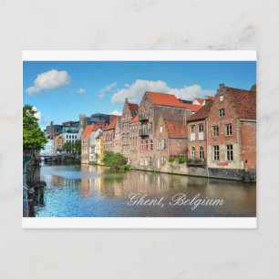 Carte Postale Beaux canaux et bâtiments médiévaux à Gand