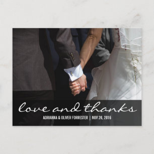 Carte Postale Beaux couples romantiques Photo Mariage Merci