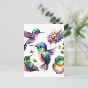 Carte Postale Beaux et mignons colibris pour les amateurs d'oise