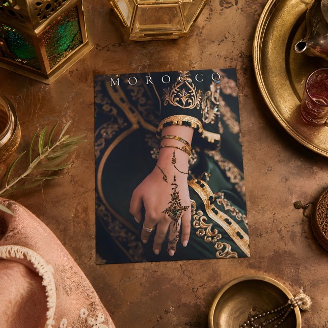 Carte Postale Beaux motifs de henné Maroc Marrakech (Morocco's Henna Postcard. )