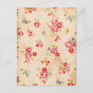 Carte Postale Beaux roses vintages et autres fleurs