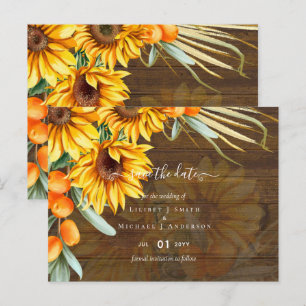 Carte Postale Beaux Tournesols Rustiques Mariage Herbe des Pampa