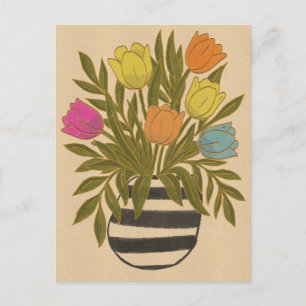 Carte Postale Beaux Tulipes Vintage