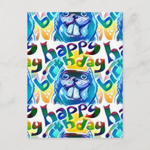 Carte Postale beaver dit: "heureux anniversaire"