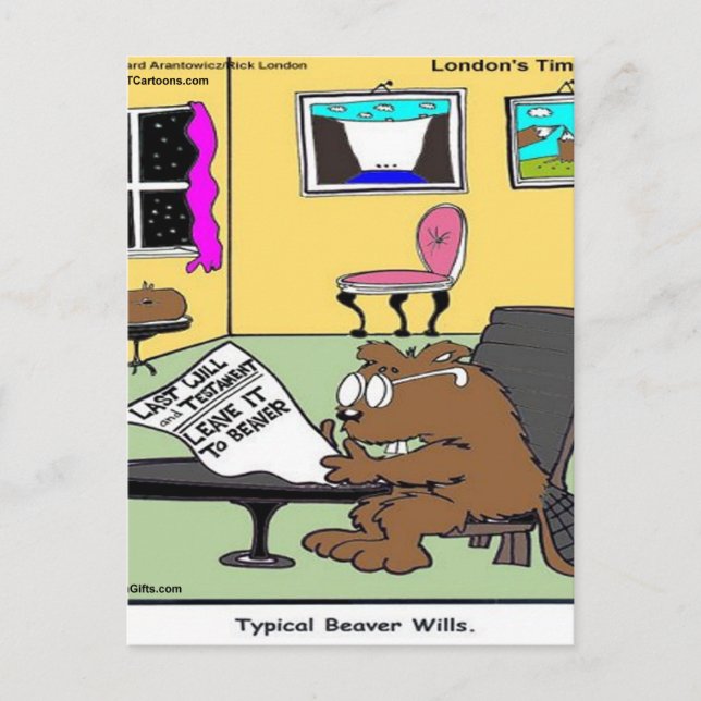 Carte Postale Beaver Living Wills Rick London Funny (Devant)