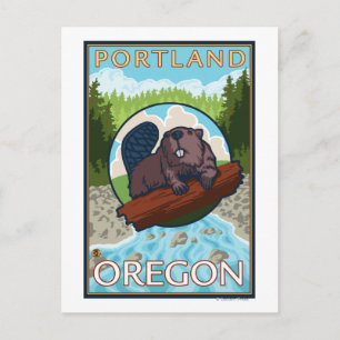 Carte Postale Beaver & River - Portland, Oregon