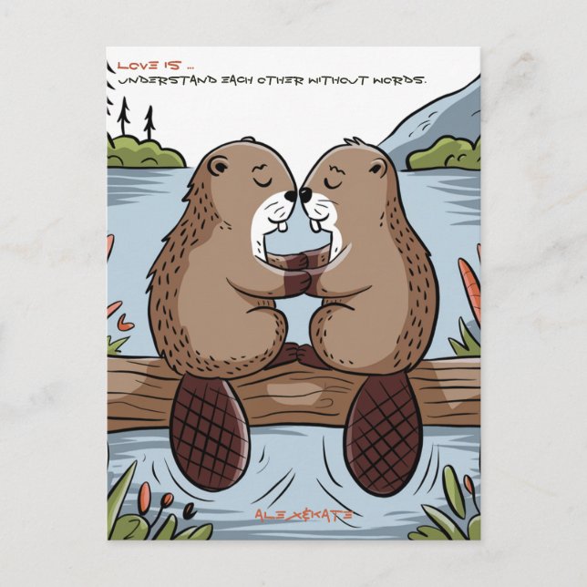 Carte Postale Beaver Valentine (Devant)