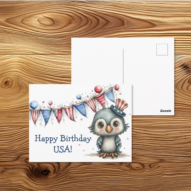 Carte Postale Bébé Aigle Oncle Sam Art Patriotique (Créateur téléchargé)