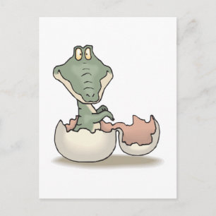 Carte Postale bébé alligator mignon qui éclot
