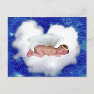 Carte Postale Bébé ange, dormir sur un nuage