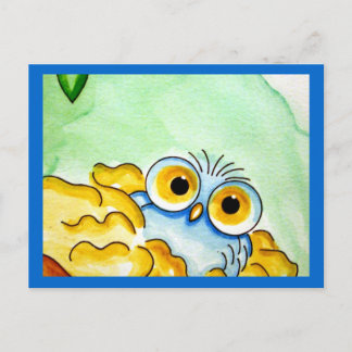 CARTE POSTALE BÉBÉ BLUE OWL 1 POSTCARD