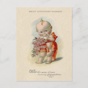 Carte Postale Bébé Bouquet de Roses