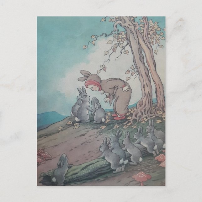 Carte Postale Bébé Bunting Comptine art vintage (Devant)