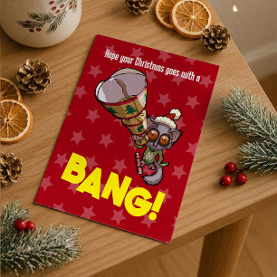 Carte Postale Bébé bush mignon Bonbon de Noël Bang! Dessin animé