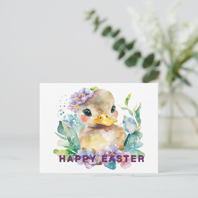 Carte Postale Bébé Canard Pâques (Debout devant)
