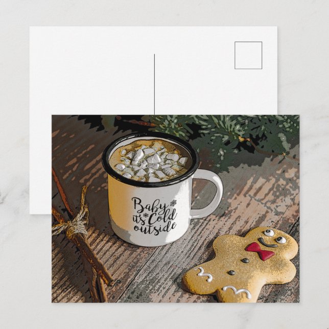 Carte Postale Bébé C'est froid dehors Noël (Devant / Derrière)