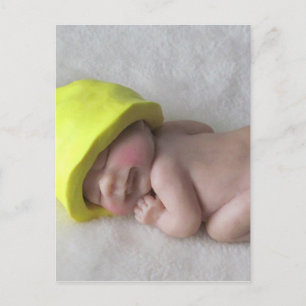 Carte Postale Bébé d'argile dormant sur la tumeur, Casquette elf