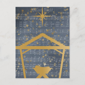 Carte Postale Bébé de nuit silencieux Jésus dans la Nativité de 