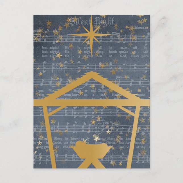 Carte Postale Bébé de nuit silencieux Jésus dans la Nativité de  (Devant)