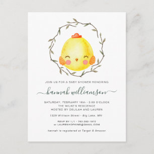 Carte Postale Bébé de printemps   Invitation à la baby shower de