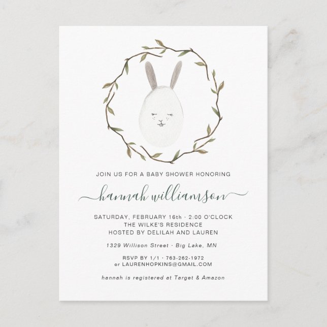 Carte Postale Bébé de printemps | Invitation à la baby shower de (Devant)